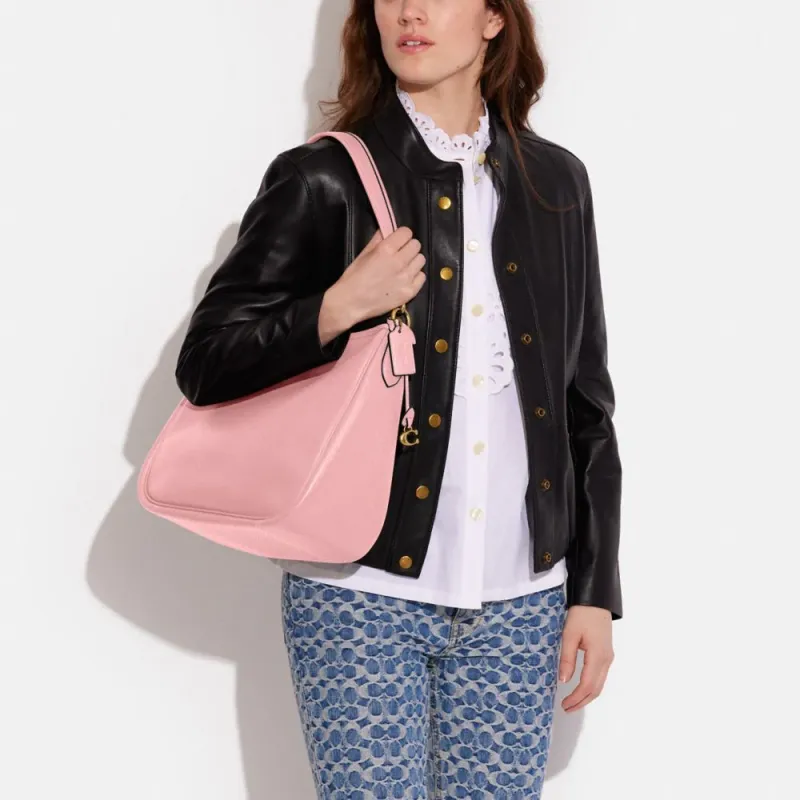 COACH Cary Pebbled Leather Handbag, Shoulder Bag Women's Pink-4