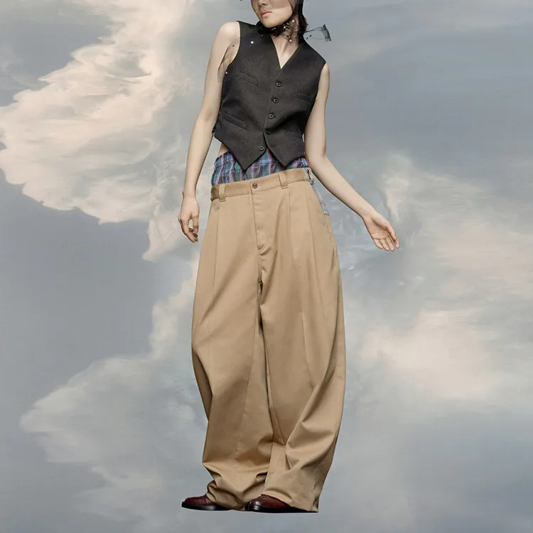 Maison Margiela X Pendleton Logo Patch Checked Yoke Trousers-1
