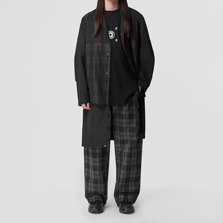 Burberry Reflective Check Panel Technical Car Coat-2
