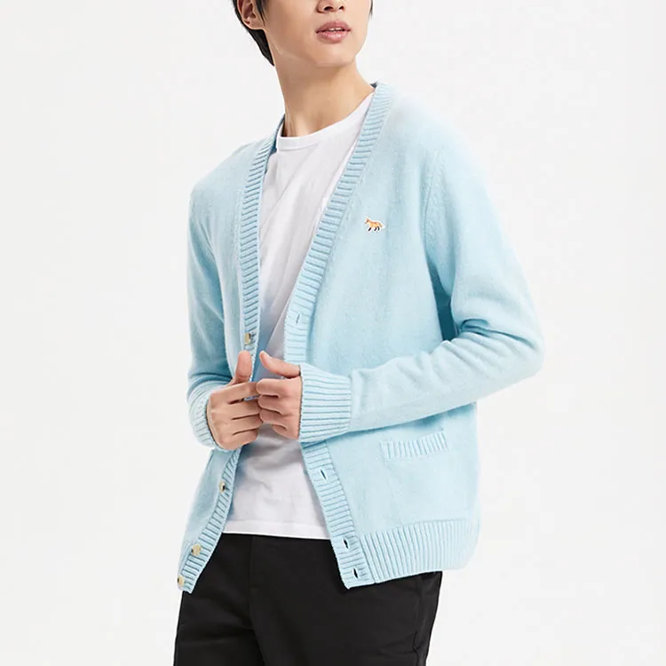 Maison Kitsune Knitwear Men's Aqua Blue-3