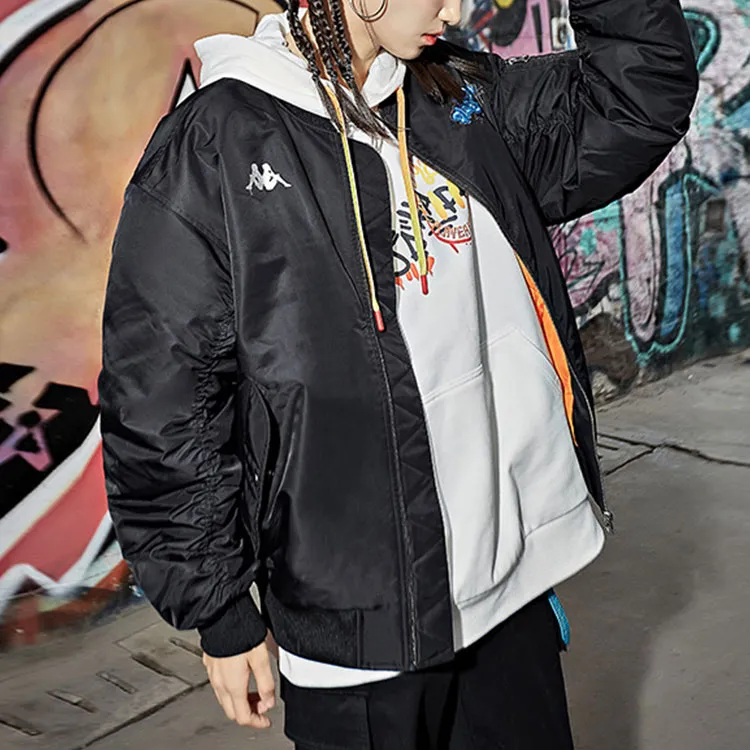 Kappa Solid Color Baseball Collar Puffer Jacket Unisex-4