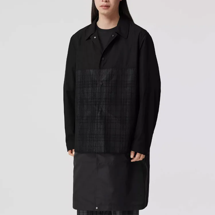 Burberry Reflective Check Panel Technical Car Coat-5