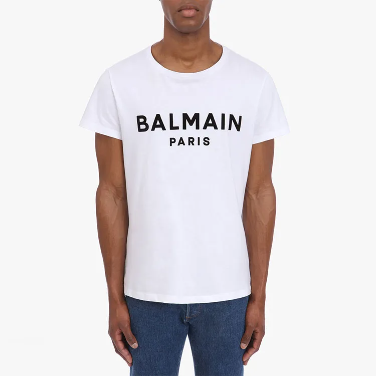 BALMAIN Logo print Cotton T shirt-6