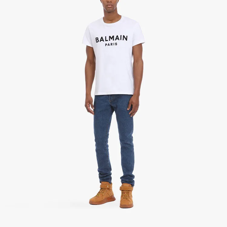 BALMAIN Logo print Cotton T shirt-3