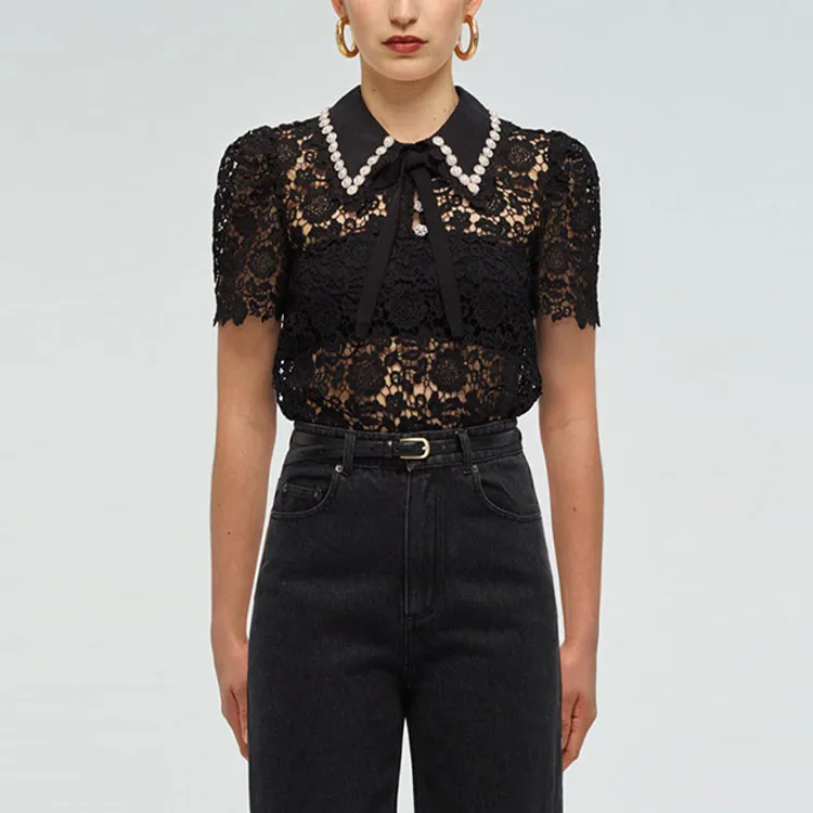 Self portrait Shirts Women's Black-3
