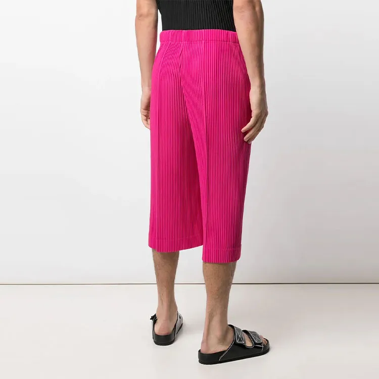 Homme Plissé Issey Miyake Casual Pants Men Rose Red-2