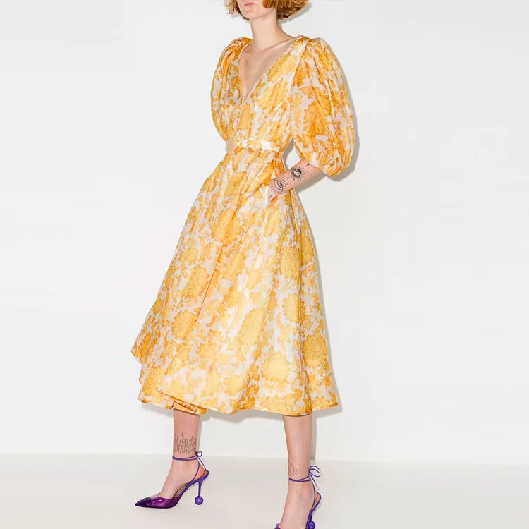 Zimmermann Short-Sleeved Dresses Women's Yellow-4