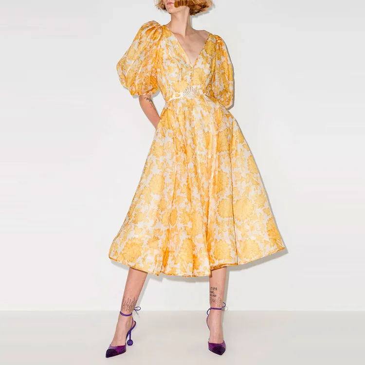 Zimmermann Short-Sleeved Dresses Women's Yellow-2