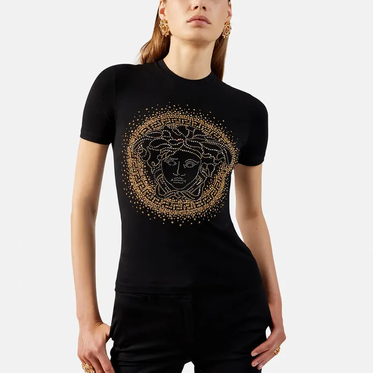 VERSACE SS21 Regular T Shirt Women's Black-2