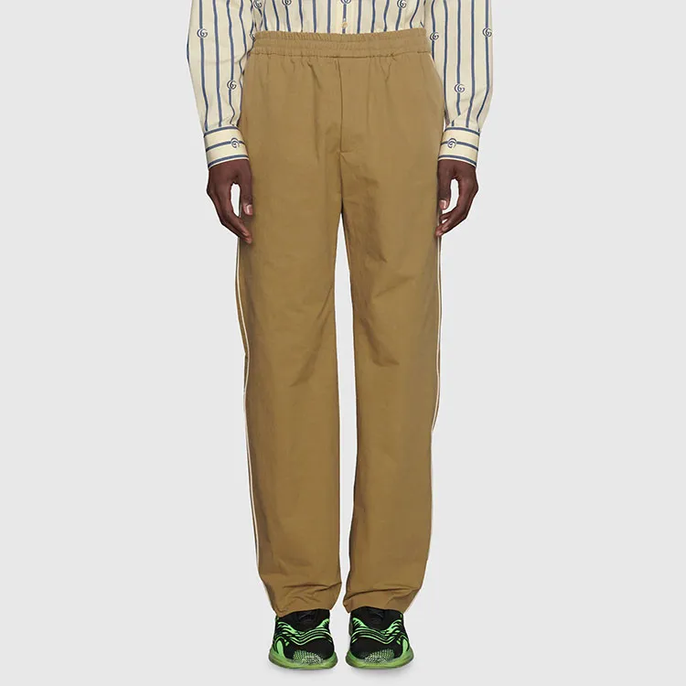 GUCCI Logo print Straight leg Trousers-1