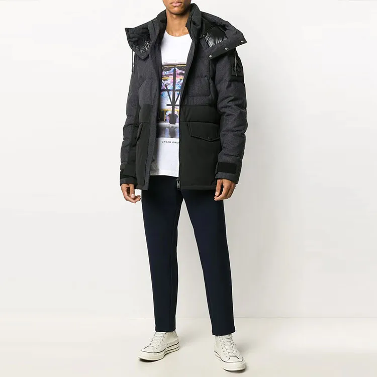Moose Knuckles Colorblock Hooded Down Jacket Men's Black-3