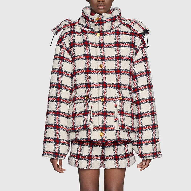 GUCCI Tweed Check print Jacket-4