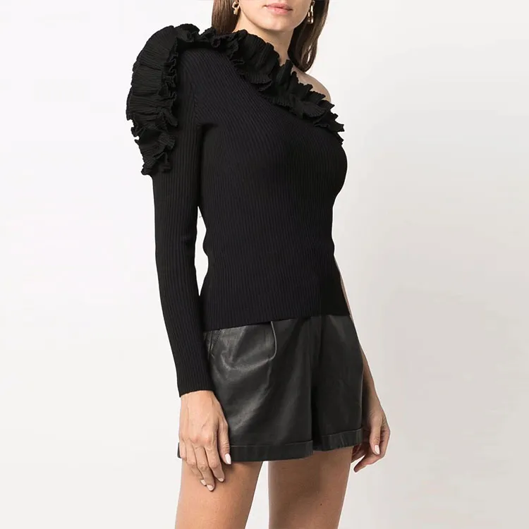 Zimmermann FW21 Asymmetrical Collar Slim Fit Long-Sleeved Knitwear Women's-2