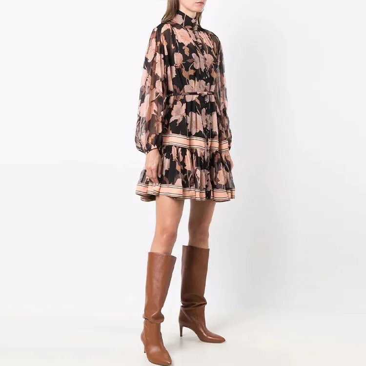 Zimmermann Concert Lace up Floral print Dress-4
