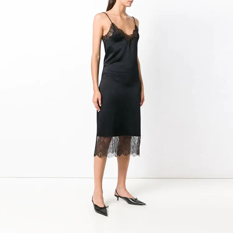 Valentino Slip Dresses Women's Black-3