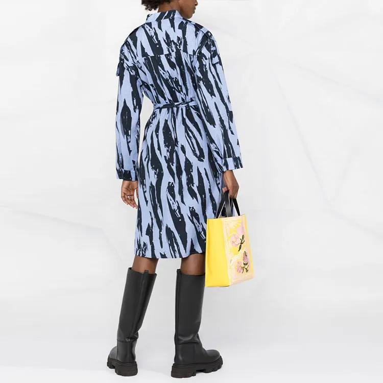 KENZO Long Sleeved Dresses Women's Blue-2