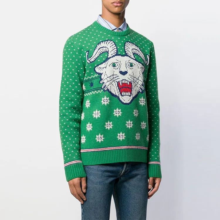 GUCCI Tiger Jacquard Wool Blend Sweater-1