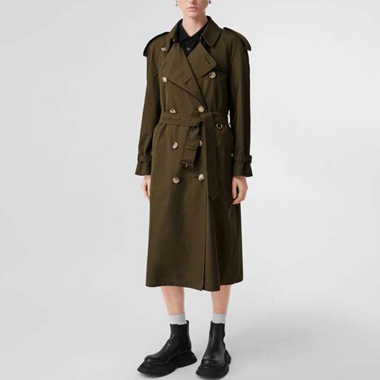 Burberry Trench Coats Women's Army Green - POIZON