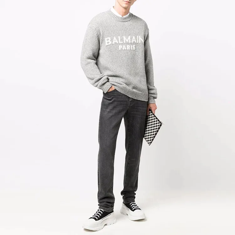 BALMAIN Sweaters Men Gray-1