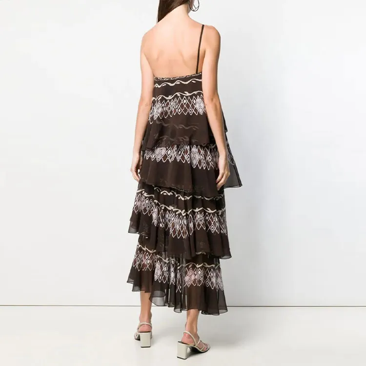 FENDI Sleeveless Dresses Women's Brown-2