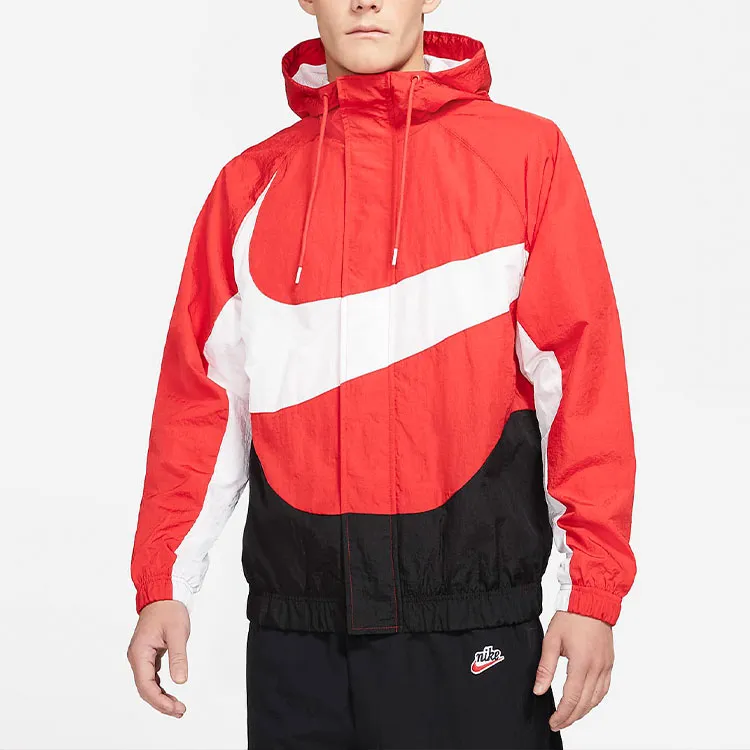Nike Sportswear Swoosh Men's Logo Woven Hooded Jacket Red-2