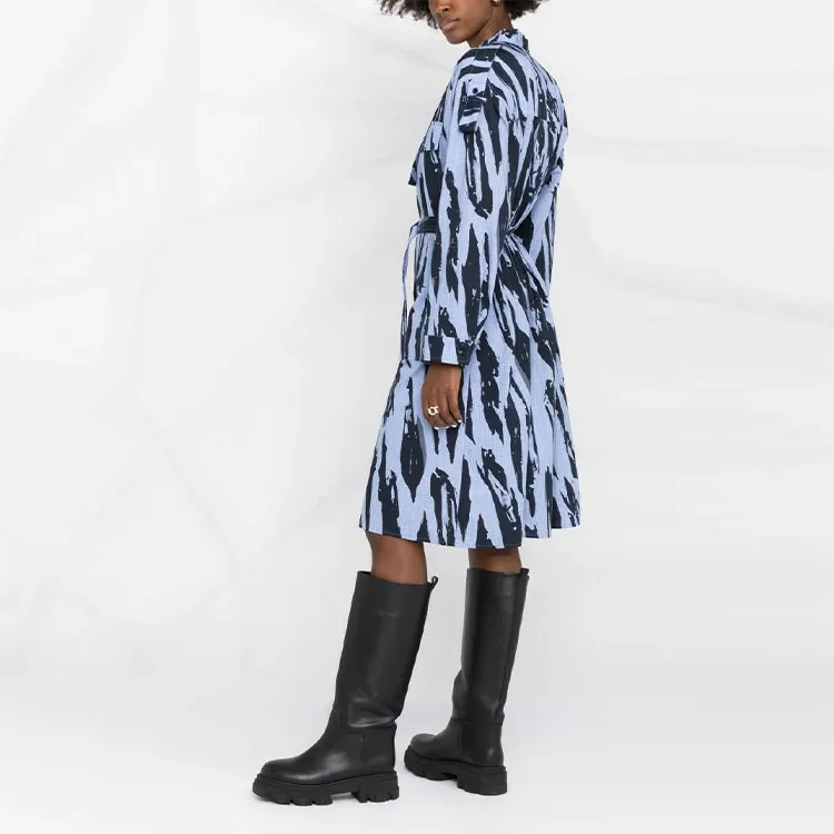 KENZO Long Sleeved Dresses Women's Blue-3