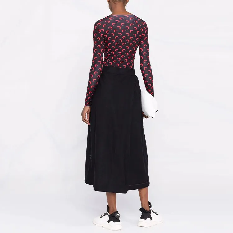 Y 3 Knit Long Skirts Women's Black-2