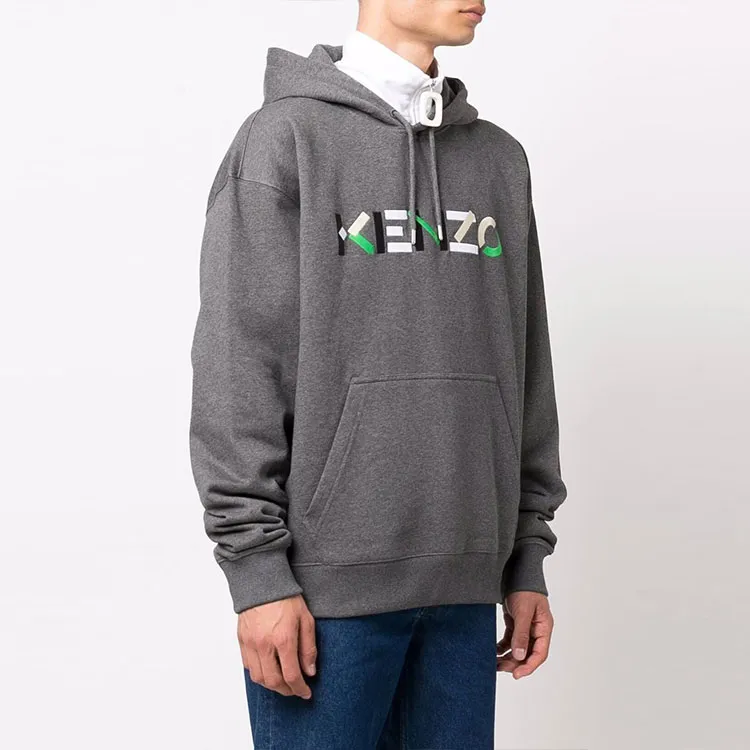 KENZO Letter Logo Sweatshirts Men Gray-3