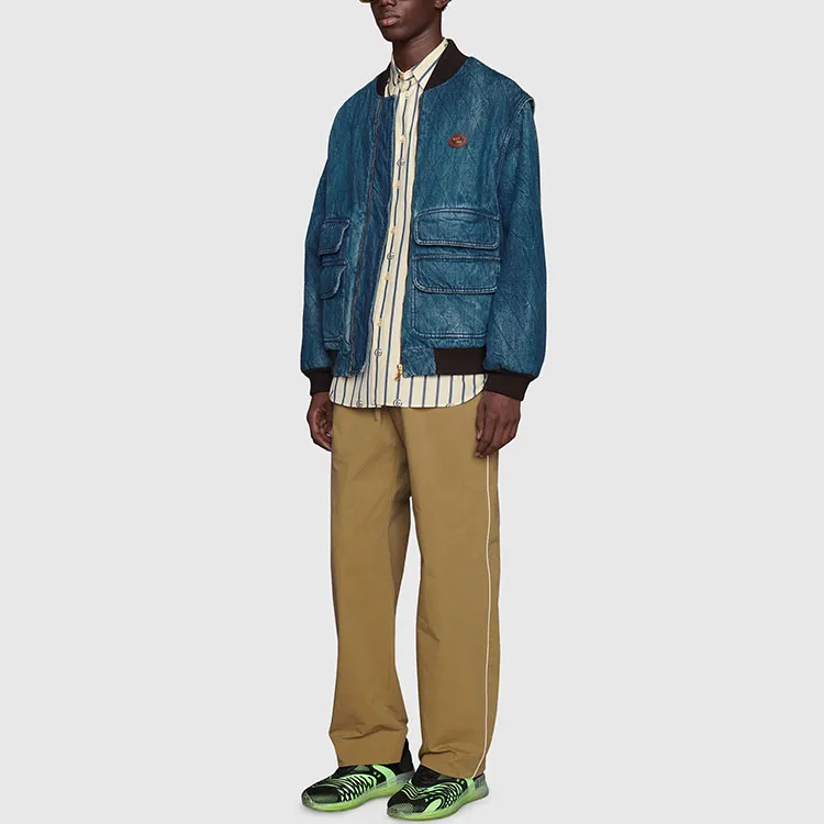 GUCCI Logo print Straight leg Trousers-3