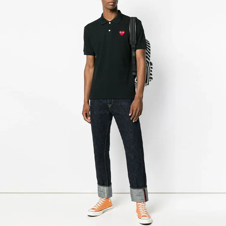 Comme Des Garçons Play Heart patch Polo Shirt-1
