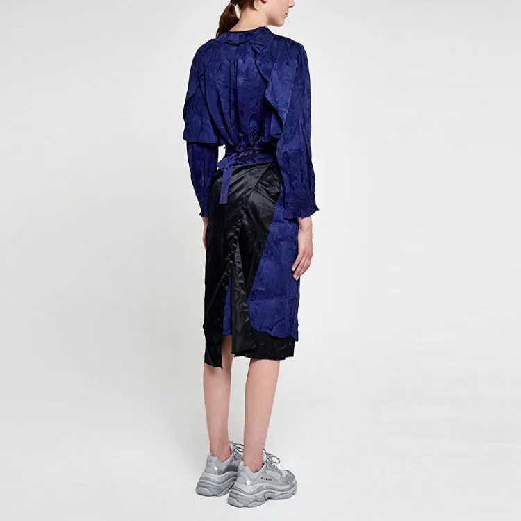 Balenciaga Long-Sleeved Dresses Women's Blue-3