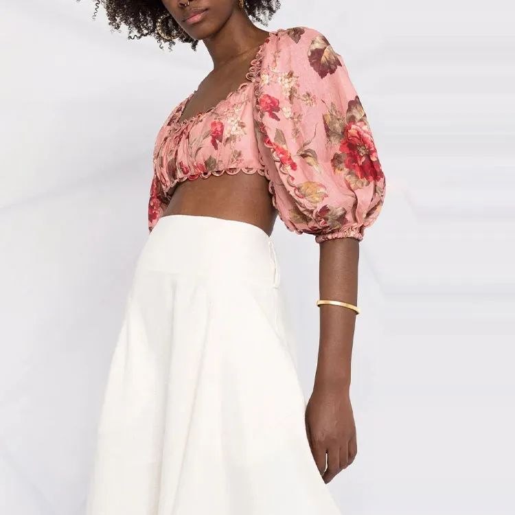 Zimmermann Crop Tops Women's Pink-3