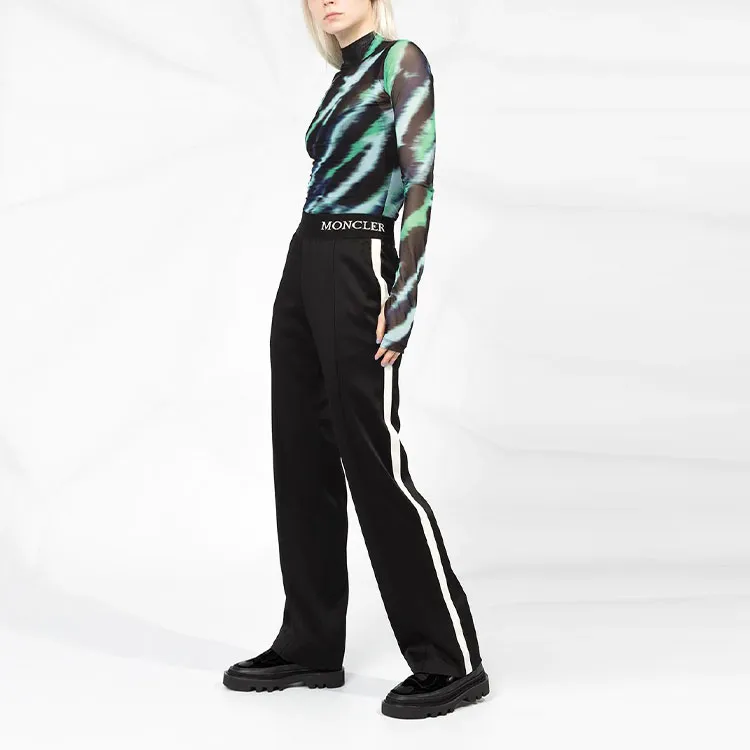 Moncler Side Stripe Pants 'Black'-3