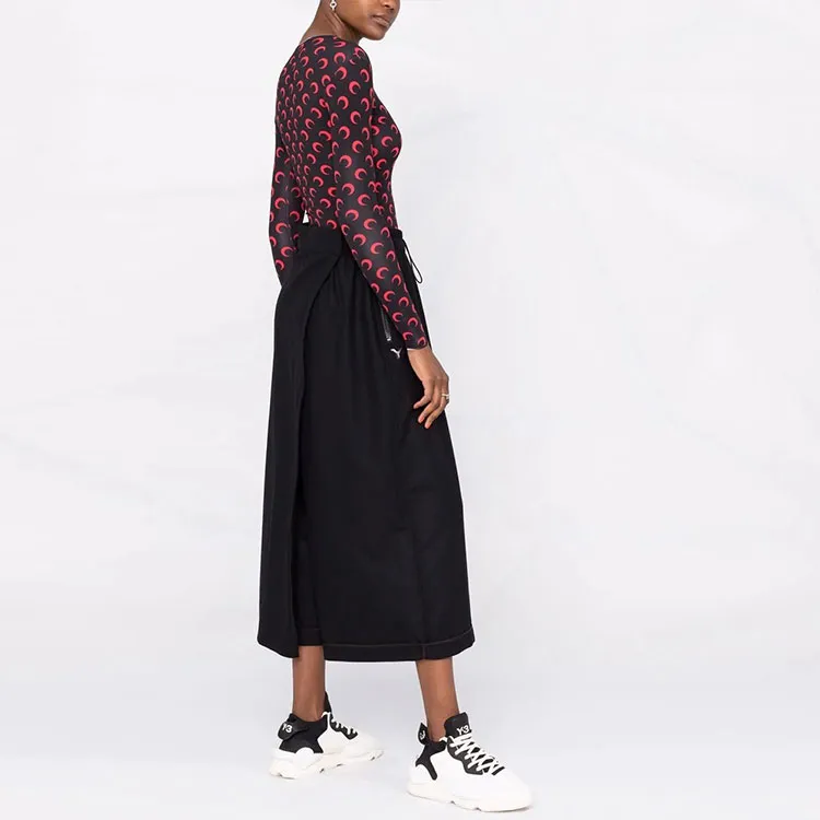 Y 3 Knit Long Skirts Women's Black-3