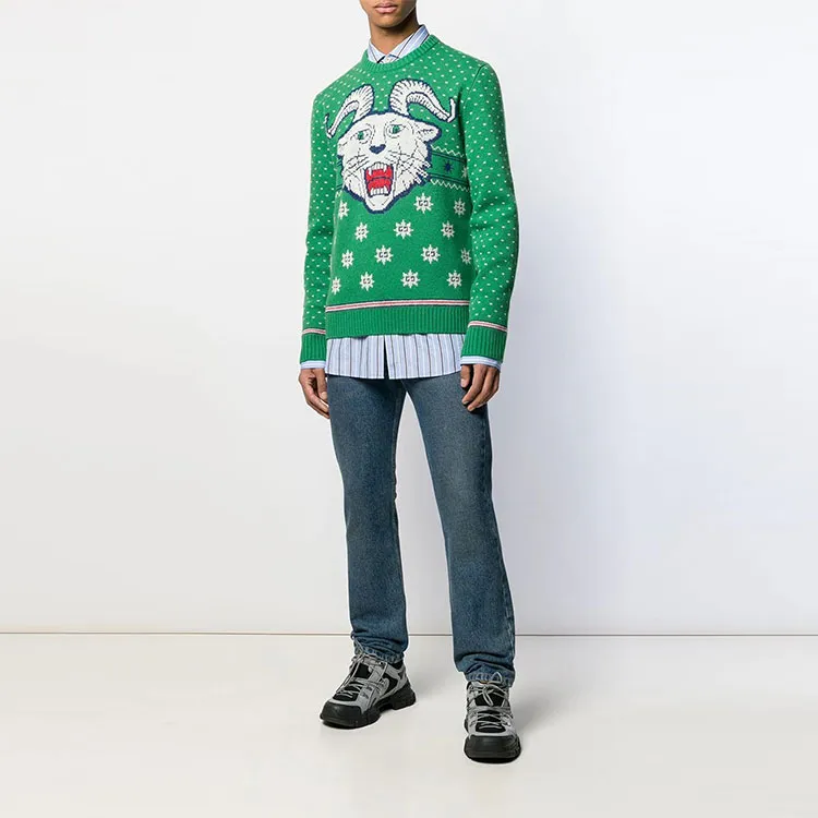 GUCCI Tiger Jacquard Wool Blend Sweater-2