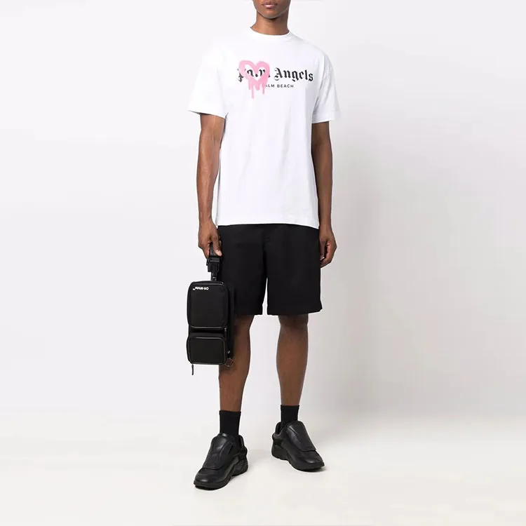 PALM ANGELS Palm Beach Heart Sprayed Logo T Shirt-2