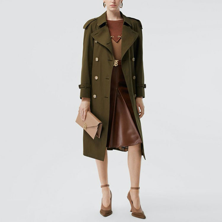 Burberry Trench Coats Women's Army Green - POIZON