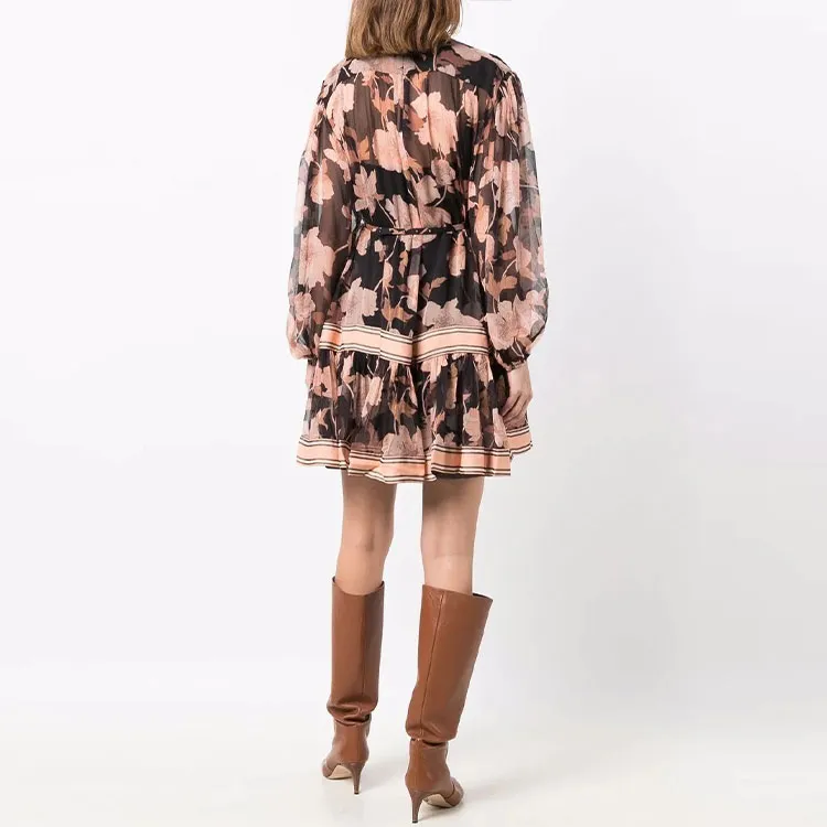 Zimmermann Concert Lace up Floral print Dress-1