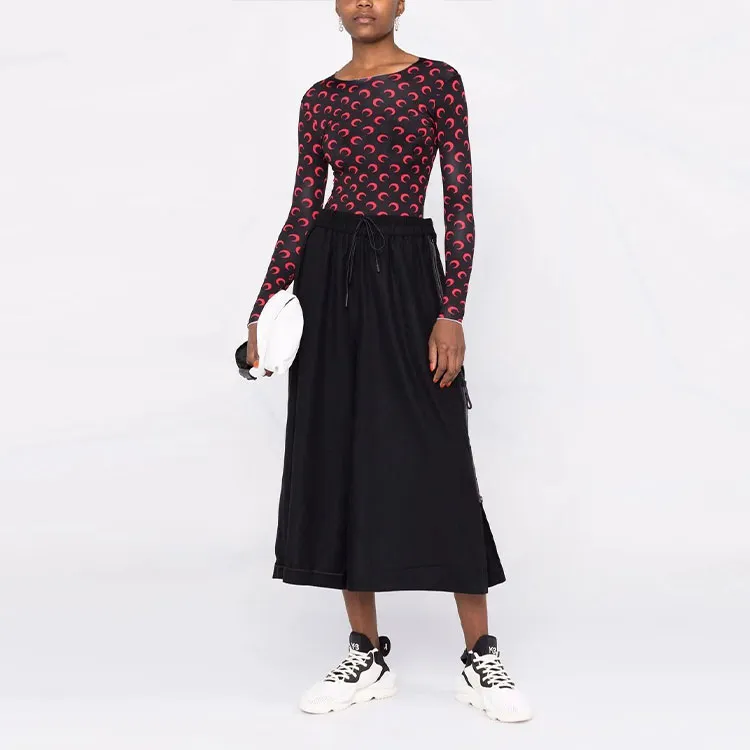 Y 3 Knit Long Skirts Women's Black-1