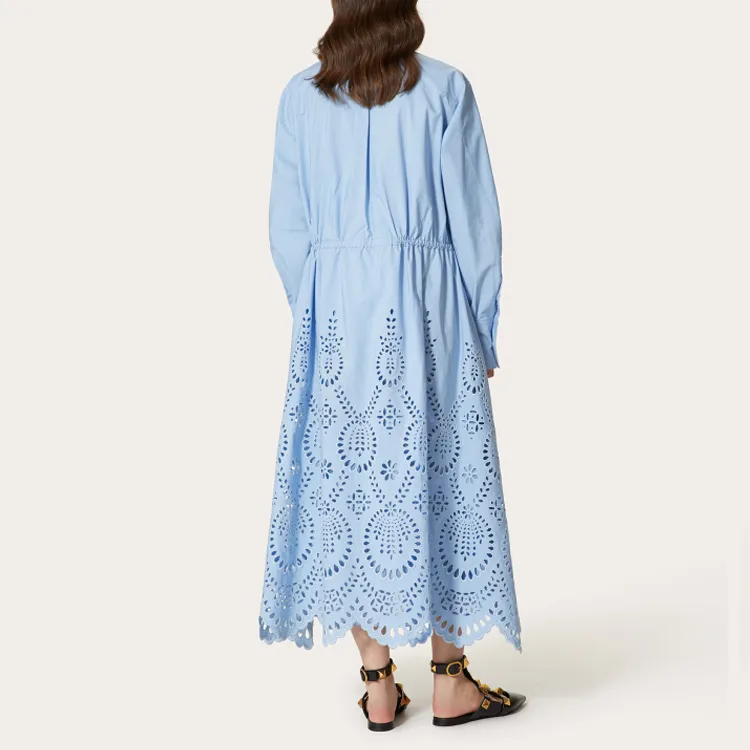 Valentino Long-Sleeved Dresses Women's Blue-2