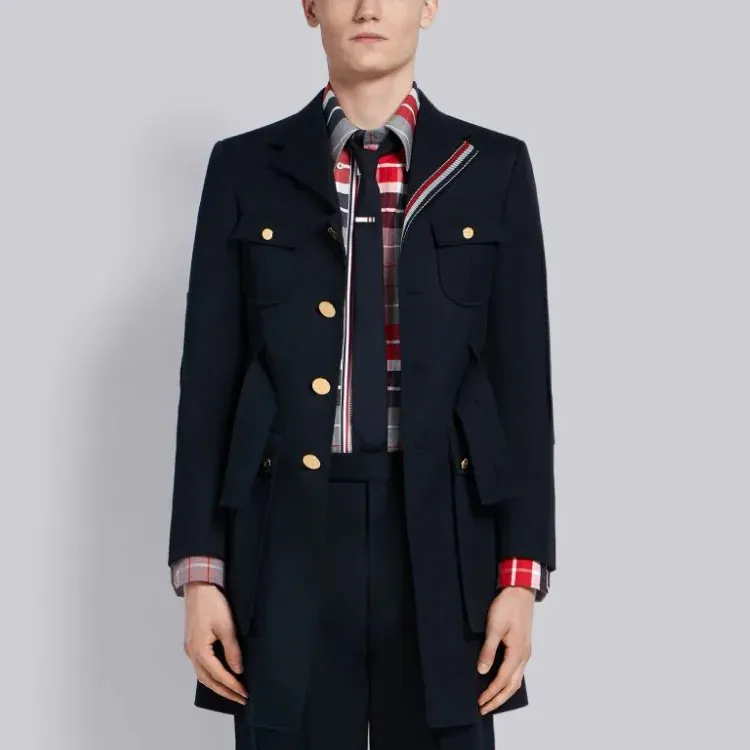 THOM BROWNE· Coat Men's Marine Blue-1