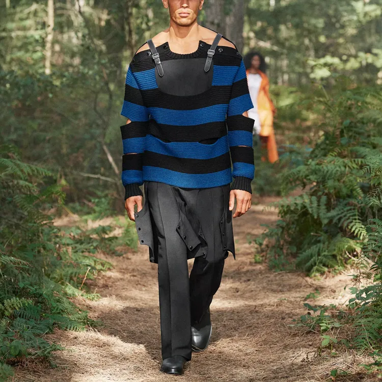Burberry Mohair Pleat Front Trousers-1