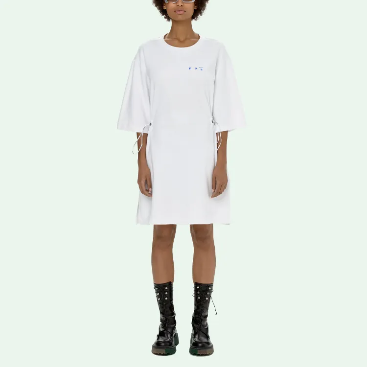 OFF WHITE SS21 Short Sleeved Dresses Women's White-3