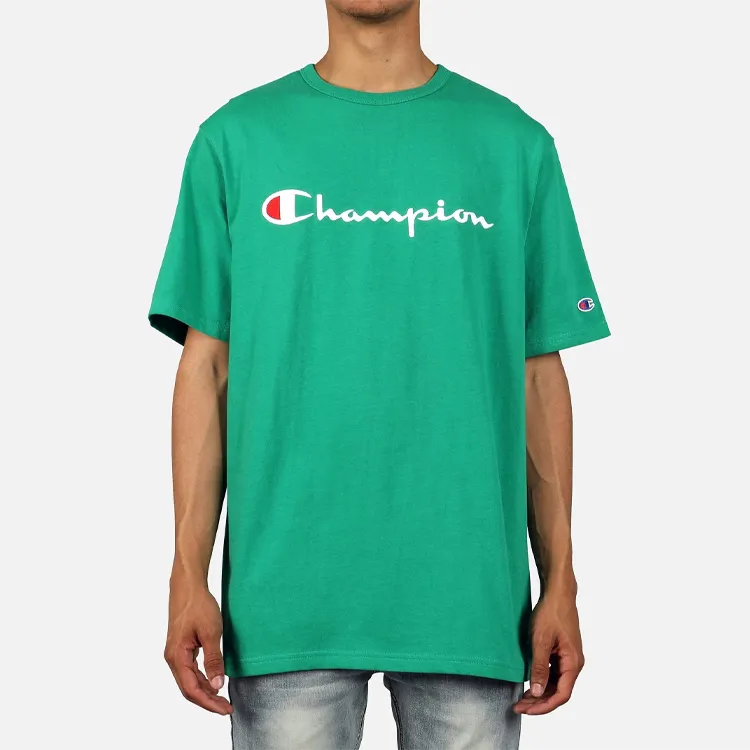 Champion Straight T Shirt US Version Unisex Fruit Green-2