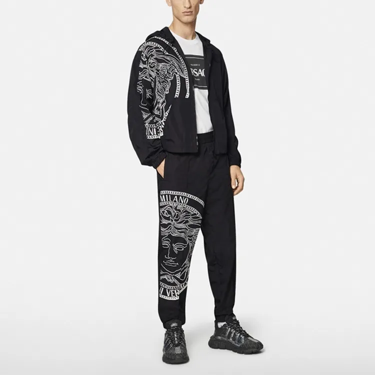 VERSACE Knitted Sports Pants Men's Black-2
