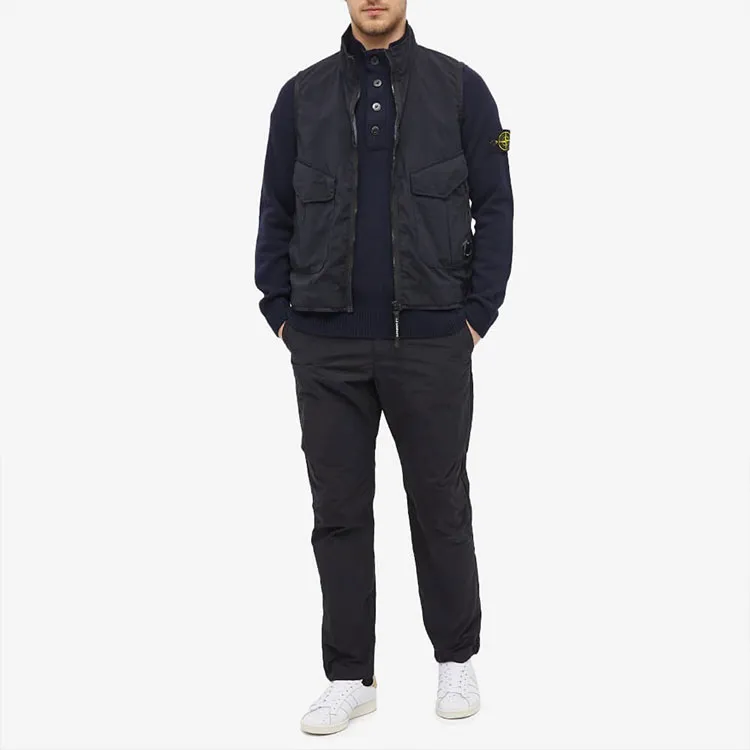 STONE ISLAND Logo Patch Mock Neck Sweater-1
