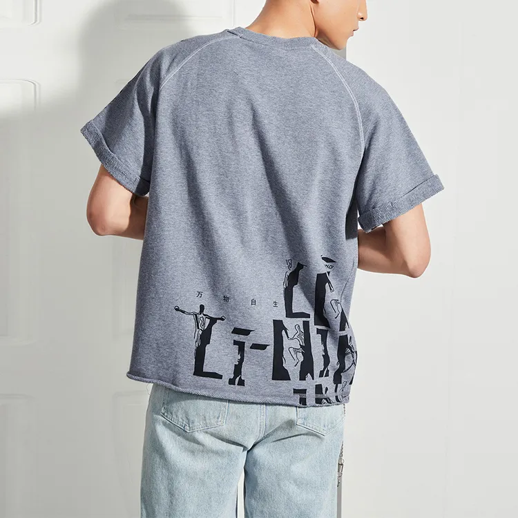 LiNing Sports Basketball Collection T Shirt Men's Heather Gray-3