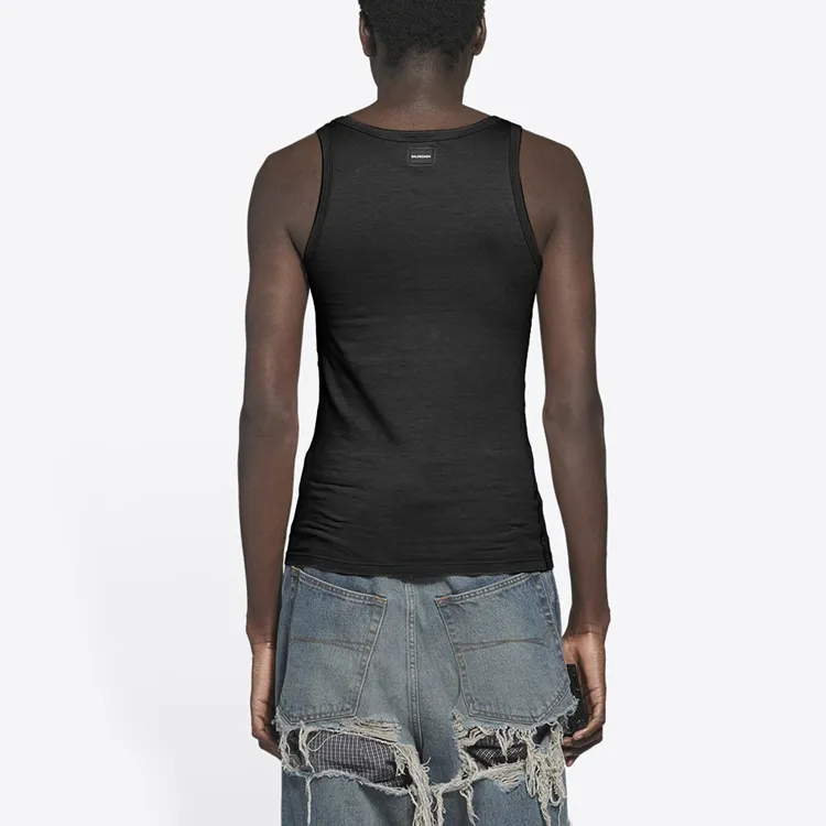 Balenciaga Tank Tops Slim Fit Men's Black-4