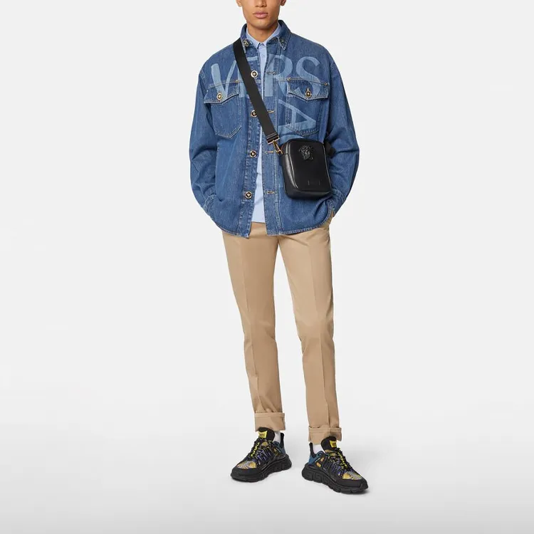 VERSACE Denim Jackets Men Blue-1