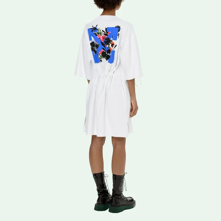 OFF WHITE SS21 Short Sleeved Dresses Women's White-4